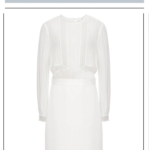 Reiss Bruna Lace Trim A Line Dress - Picture 5 of 13